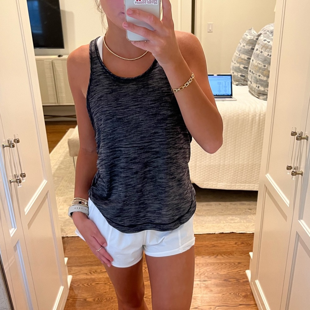 Lululemon Tank - mesh back (6) dark gray